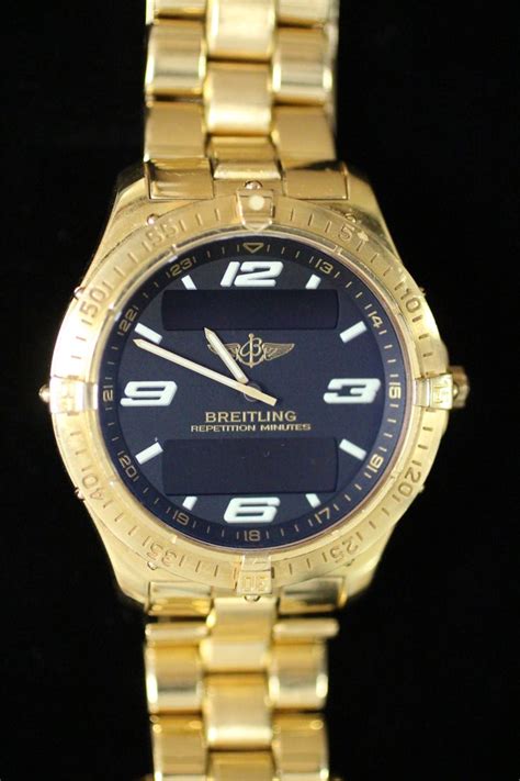 breitling aerospace gold plated or solid gold|Breitling aerospace catalog.